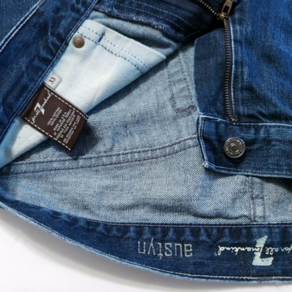 7 for all Mankind AUSTYN STRAIGHT Dark Jeans 33 27 - Picture 8 of 8